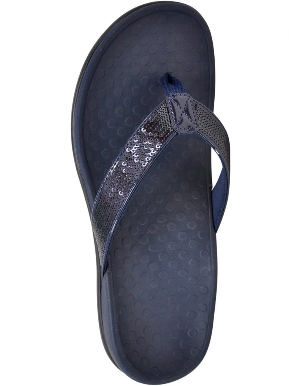 Vionic Tide Sequin Thong Navy Blue Sandal Sz 6